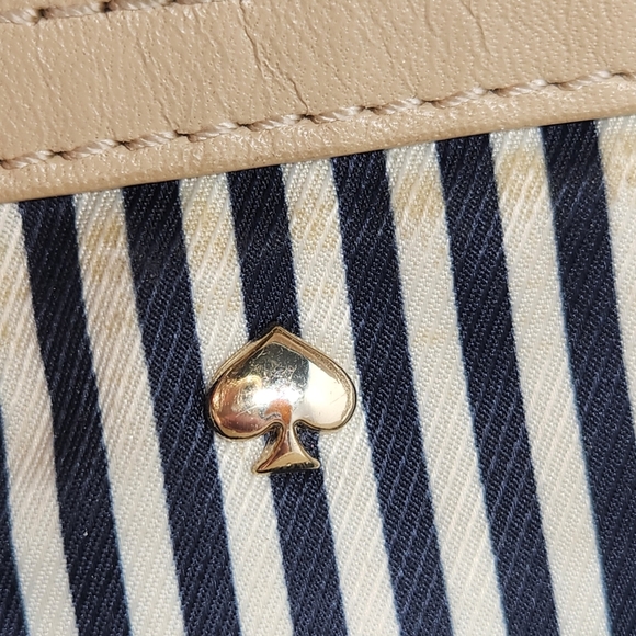 Kate Spade tote bag black leather cream handles Catherine Street Wensley preppy